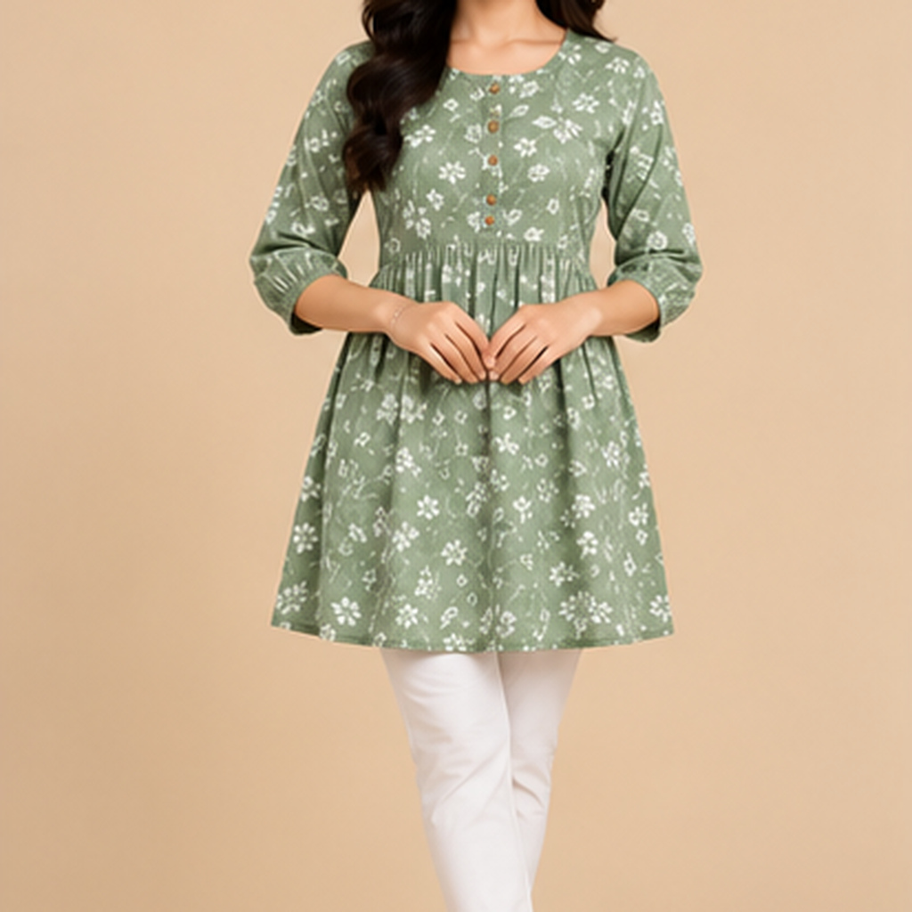 Floral Print Cotton Tunic