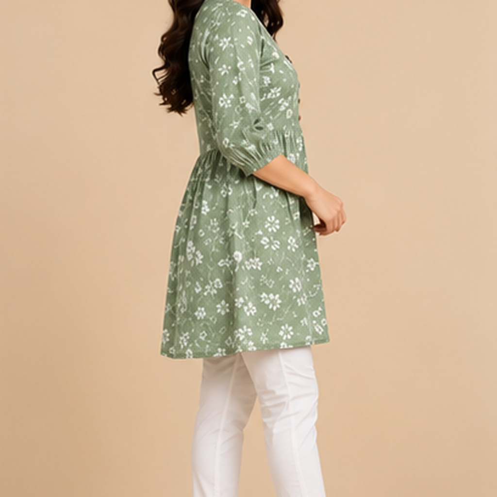 Floral Print Cotton Tunic
