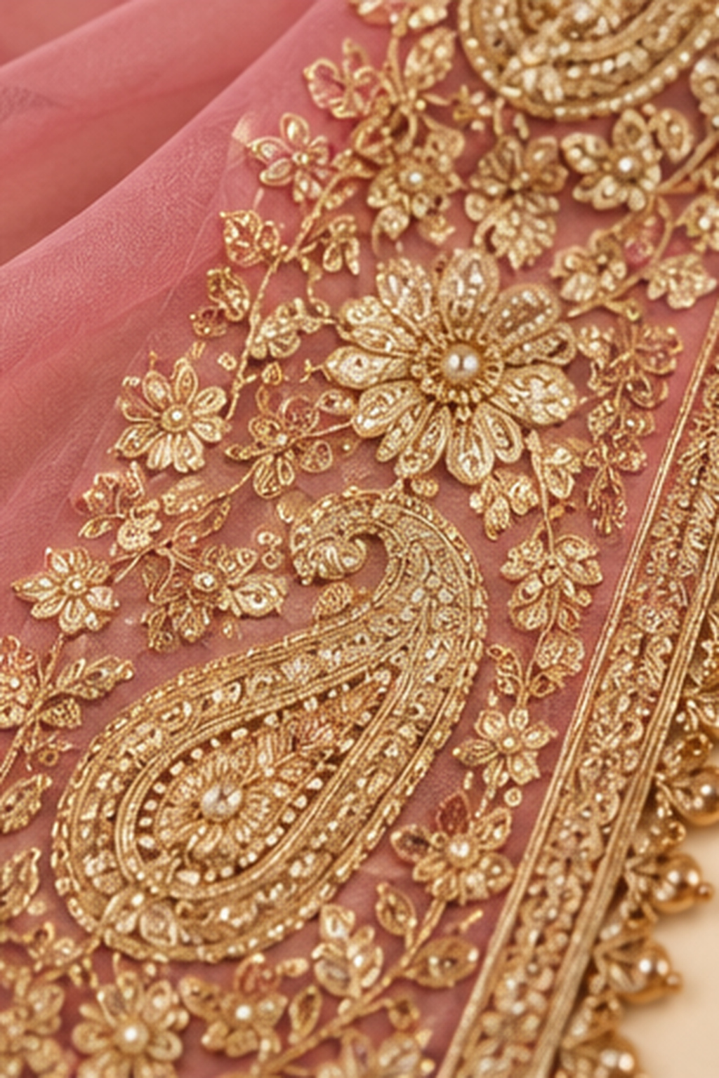 Royal Zari Embroidered Chiffon Dupatta