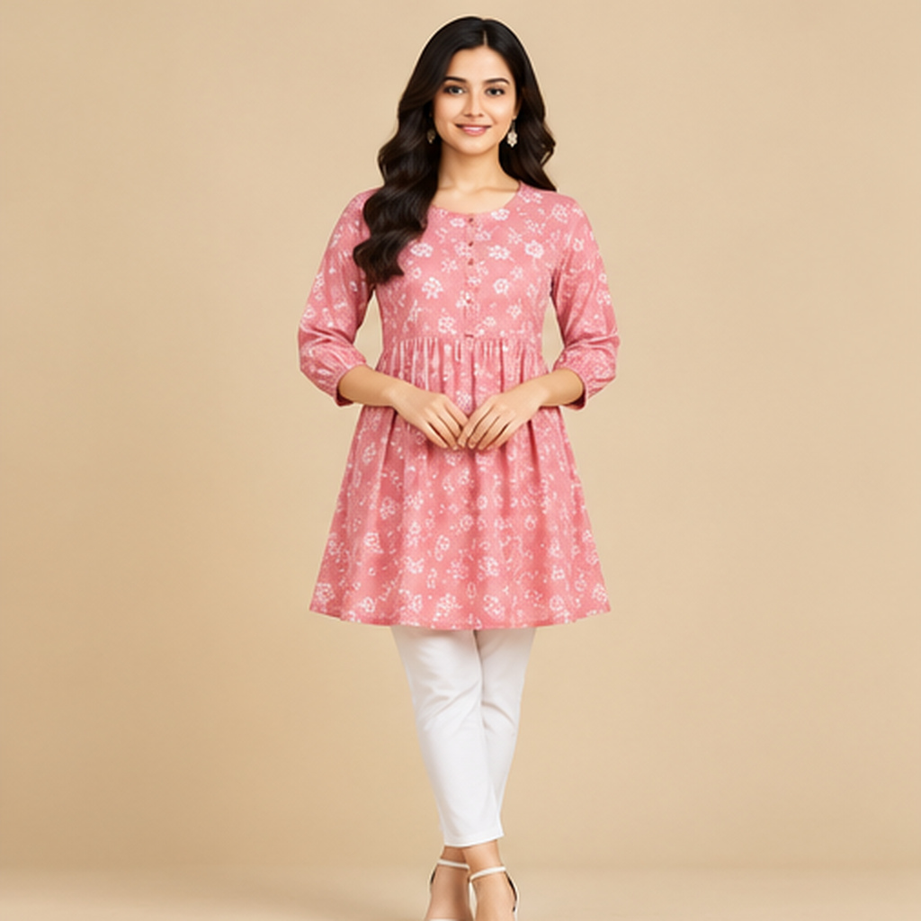 Floral Print Cotton Tunic