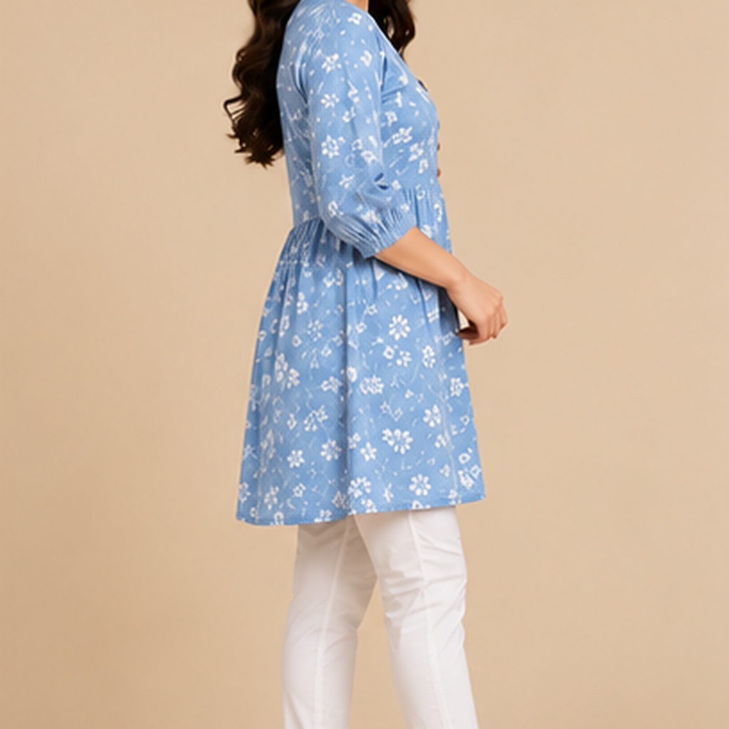 Floral Print Cotton Tunic