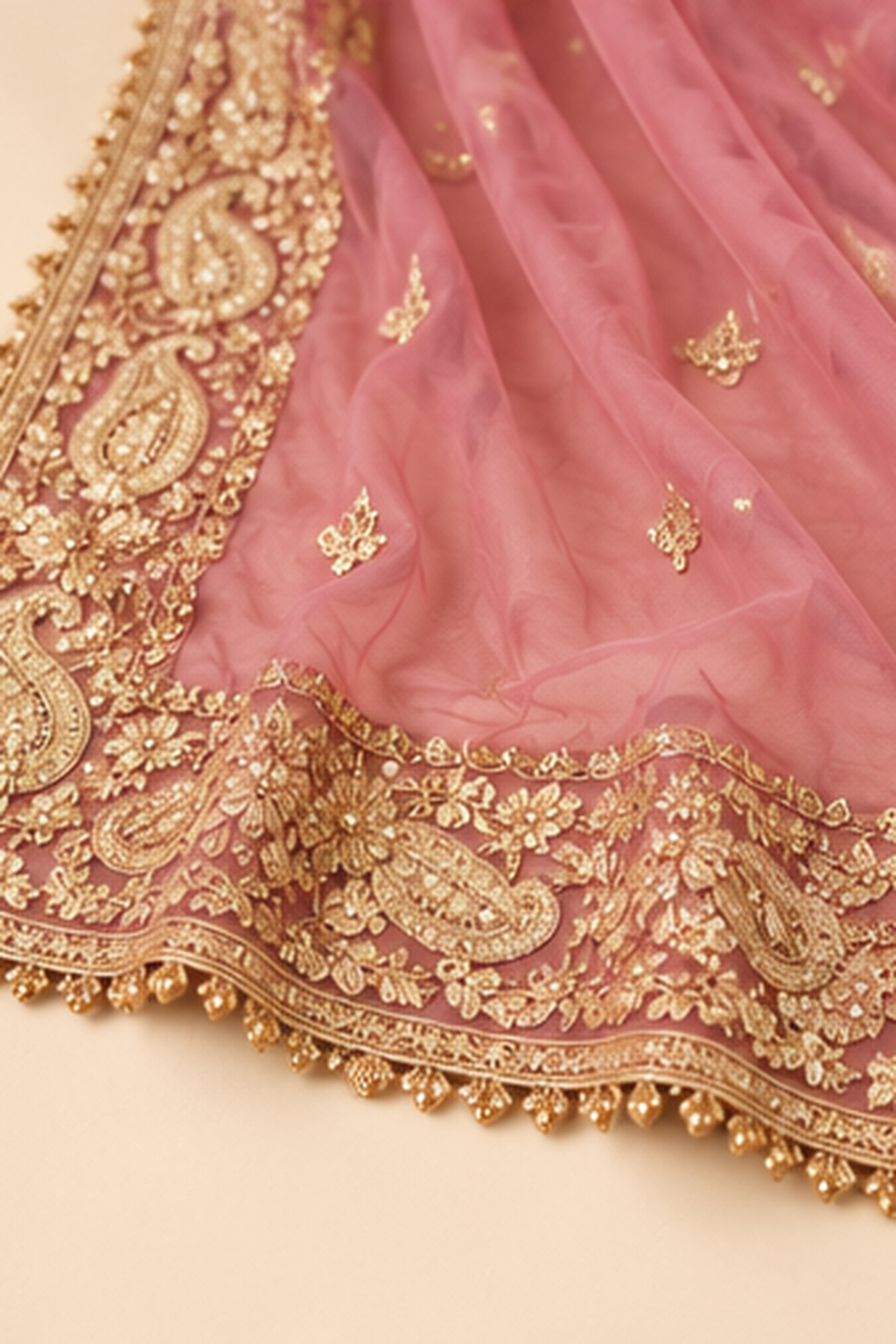 Royal Zari Embroidered Chiffon Dupatta