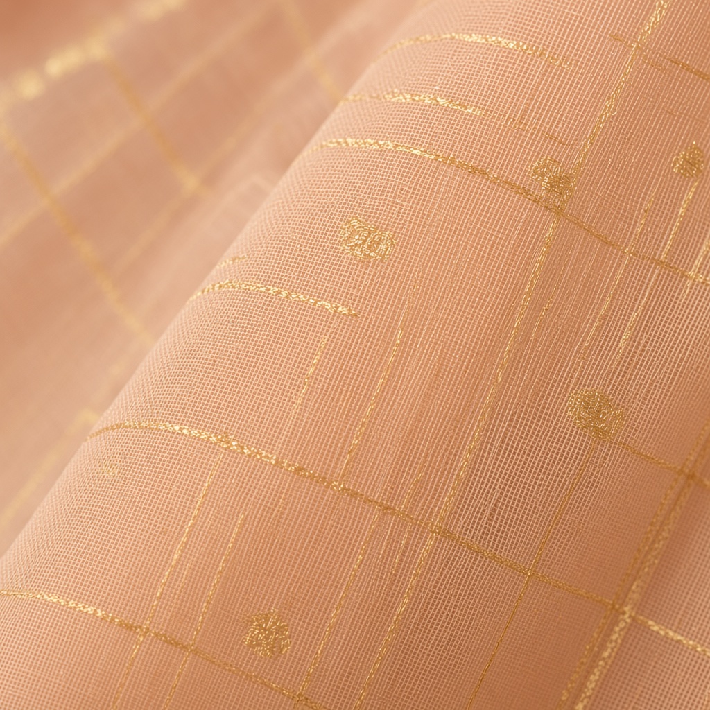 Apricot Chanderi Saree
