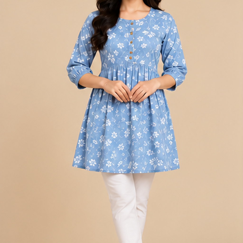 Floral Print Cotton Tunic