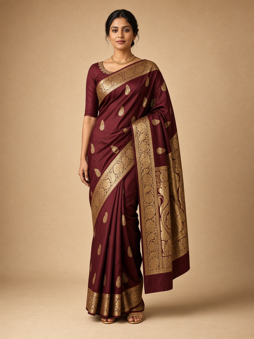 Banarasi Paisley Brocade Silk Saree