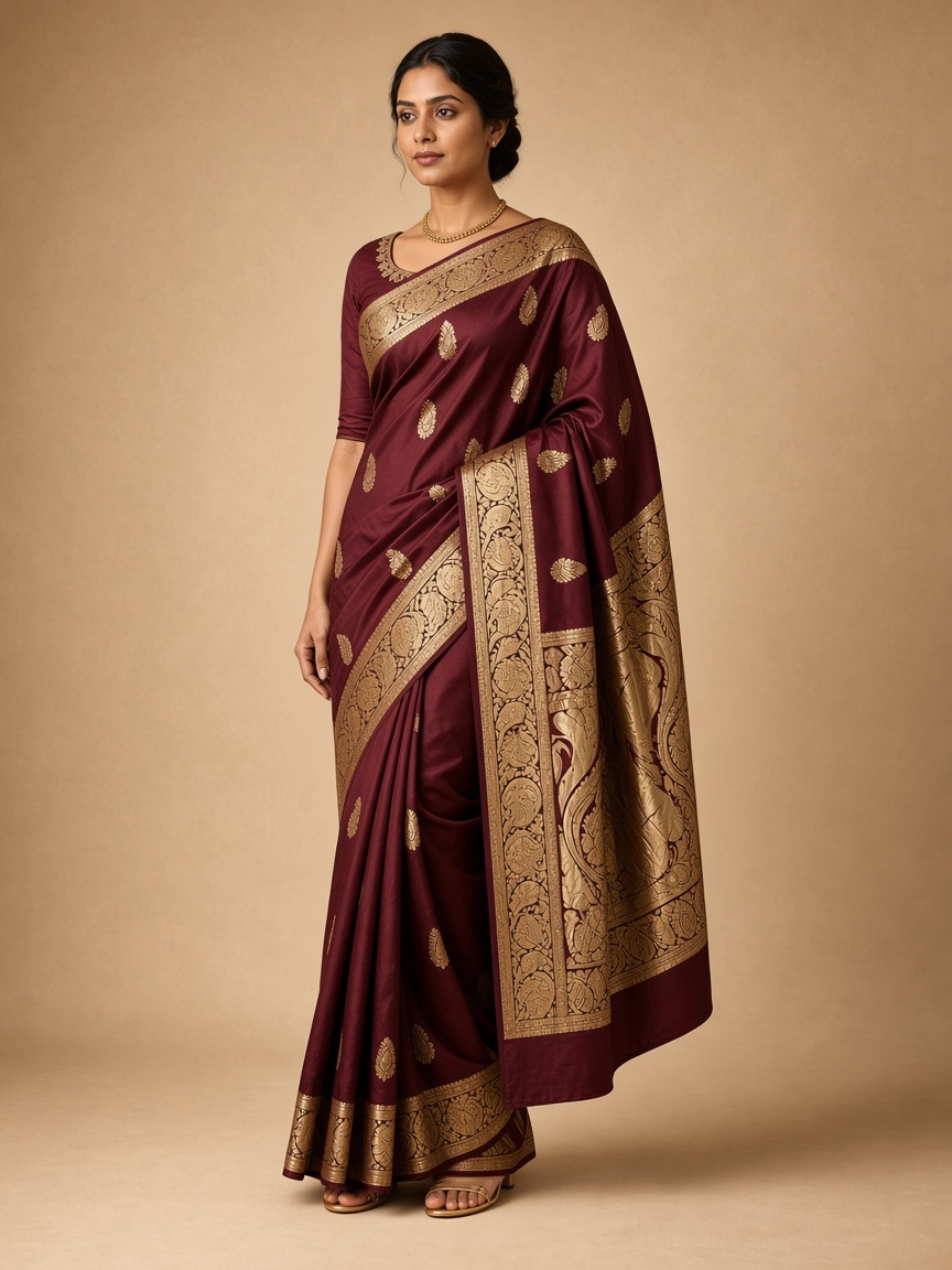 Banarasi Paisley Brocade Silk Saree