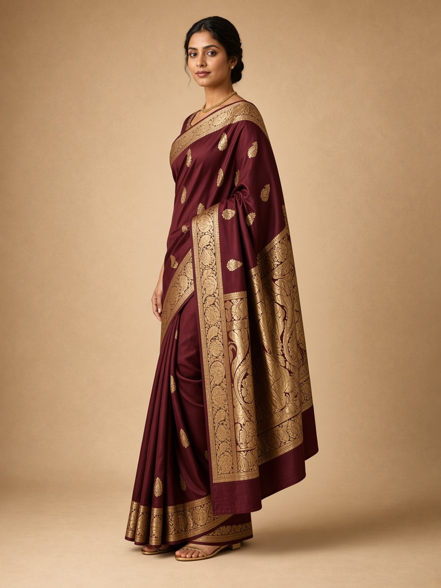Banarasi Paisley Brocade Silk Saree