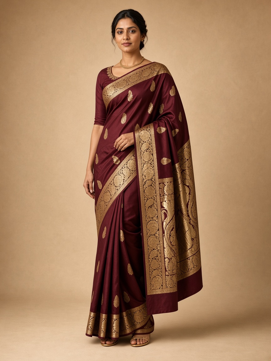 Banarasi Paisley Brocade Silk Saree