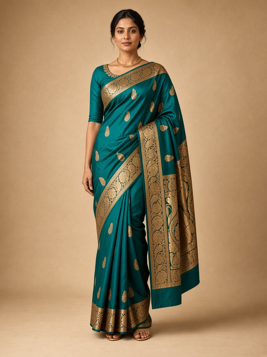 Banarasi Paisley Brocade Silk Saree
