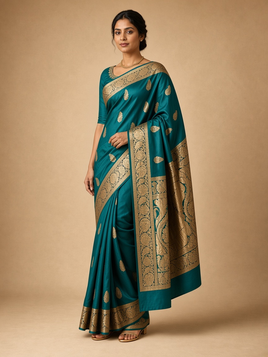 Banarasi Paisley Brocade Silk Saree