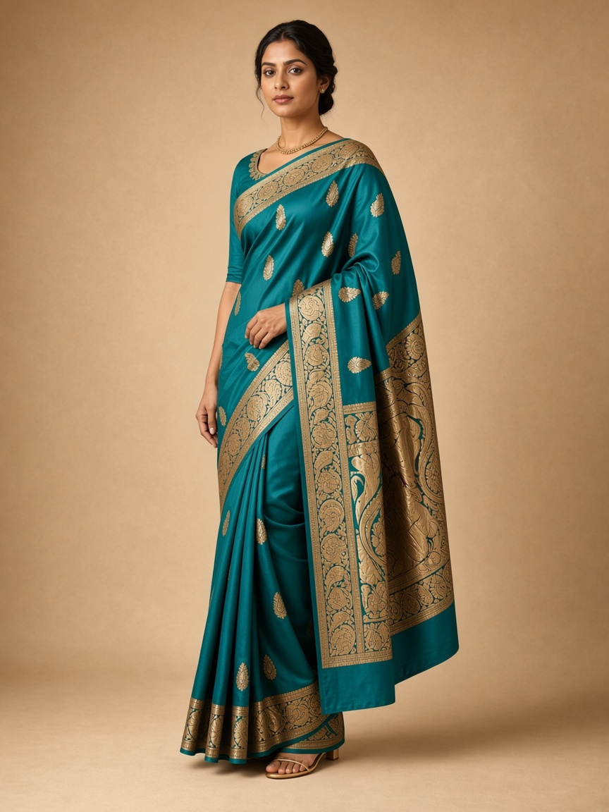 Banarasi Paisley Brocade Silk Saree