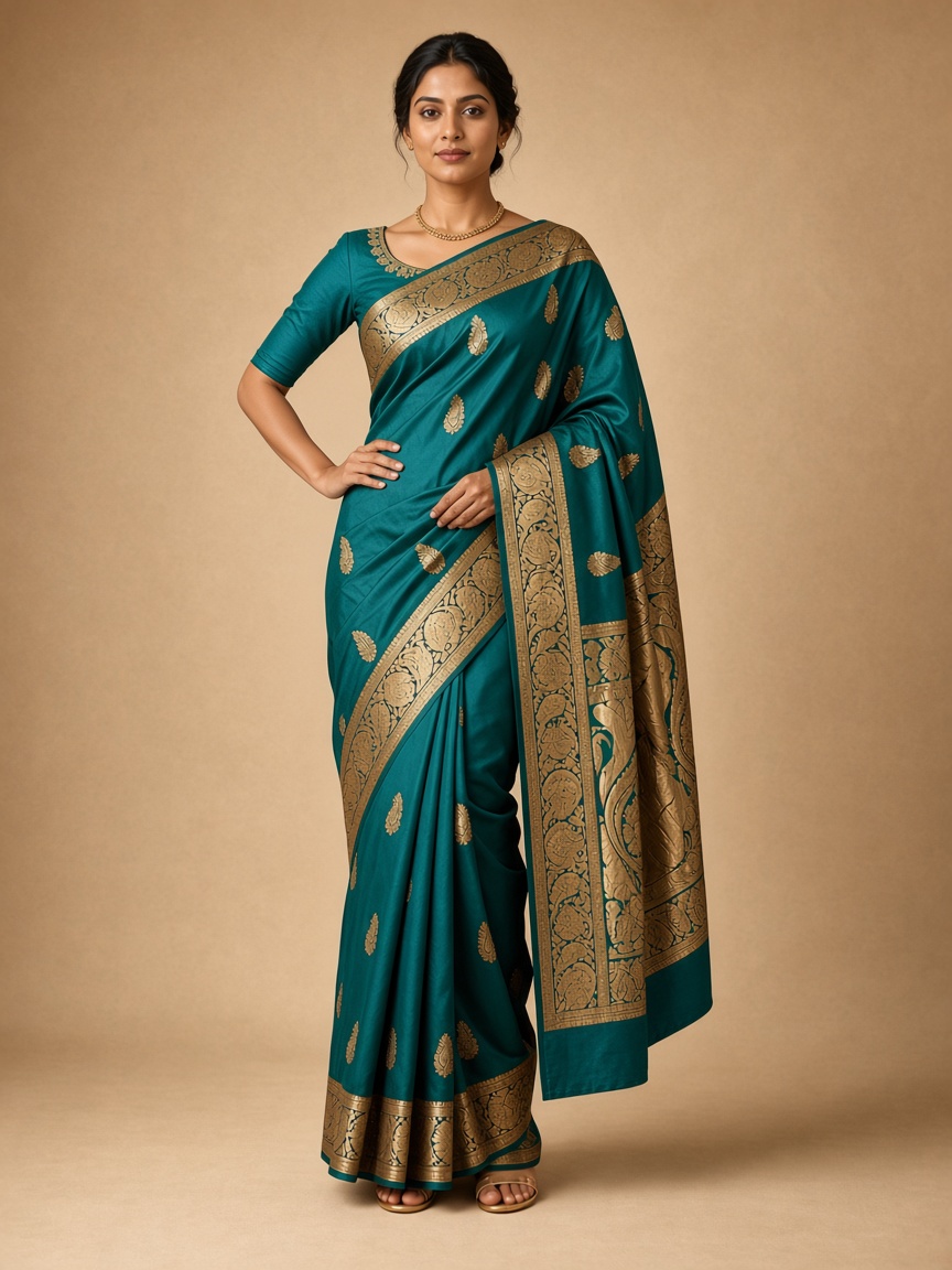 Banarasi Paisley Brocade Silk Saree