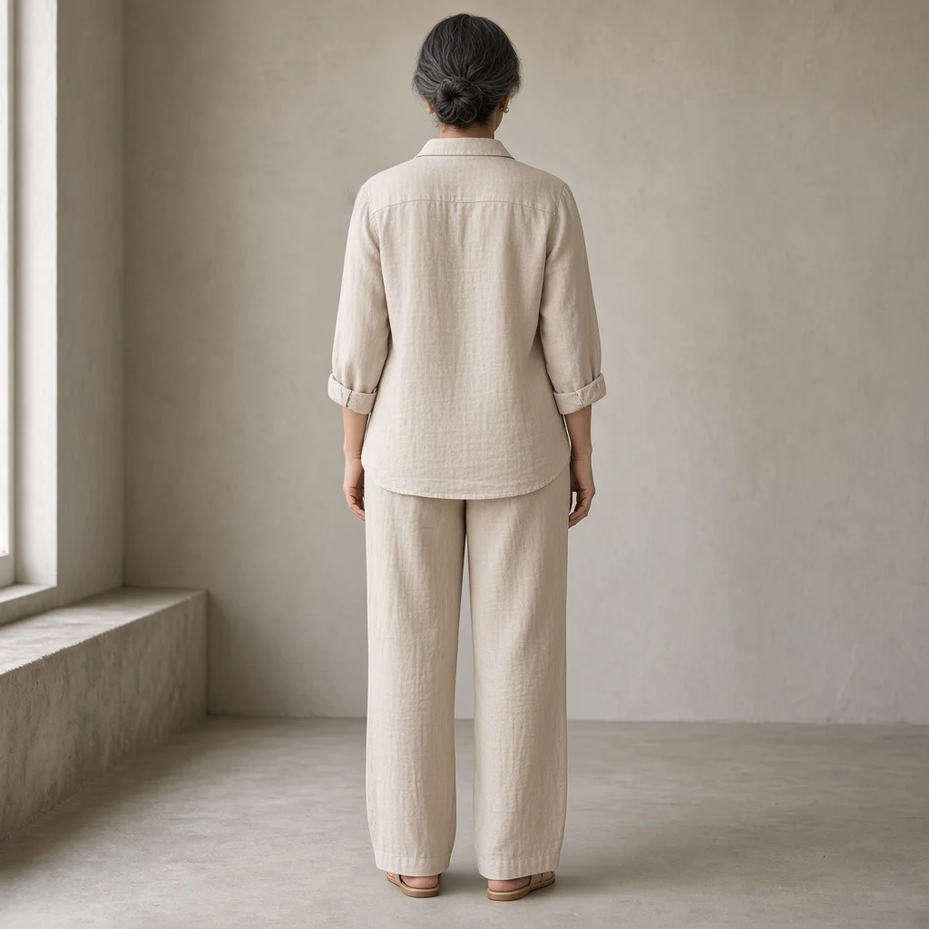 Beige Linen Relaxed Co-ord Set