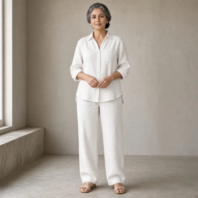 Beige Linen Relaxed Co-ord Set thumbnail