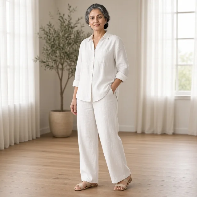 Beige Linen Relaxed Co-ord Set thumbnail
