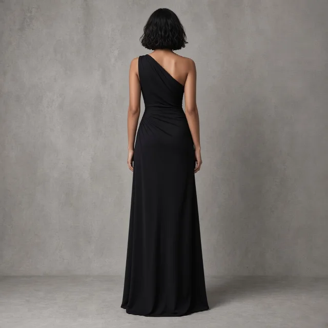 Black Asymmetric Indo-Western Gown