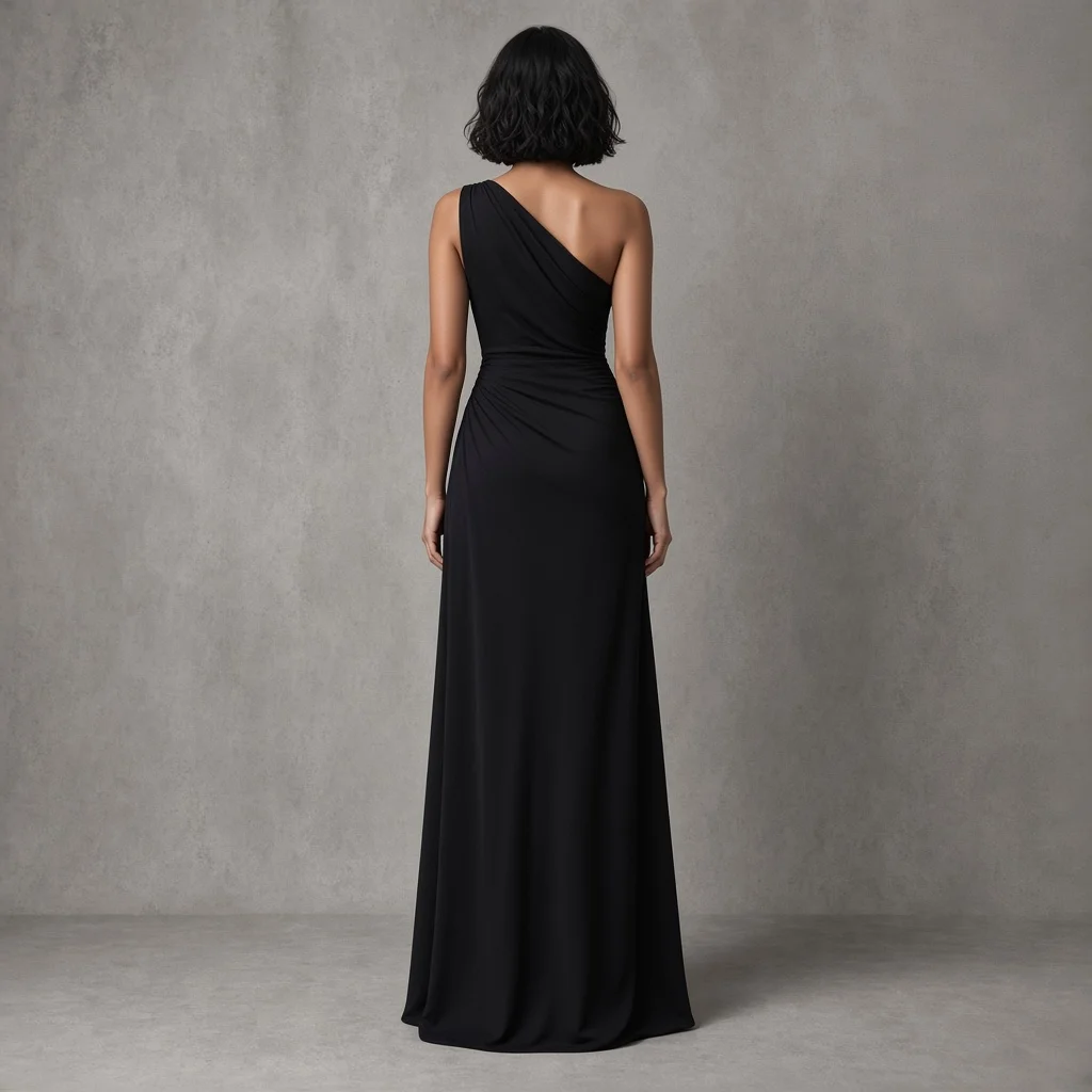Black Asymmetric Indo-Western Gown