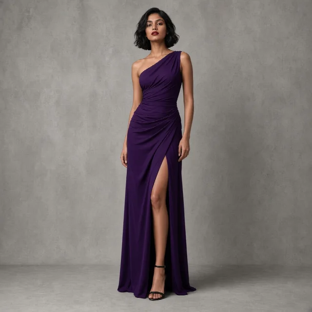 Black Asymmetric Indo-Western Gown thumbnail