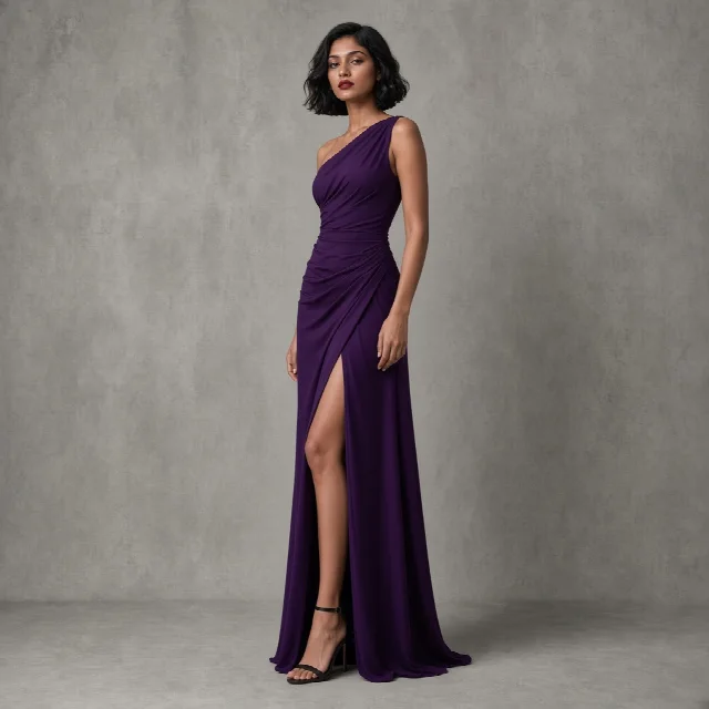 Black Asymmetric Indo-Western Gown thumbnail