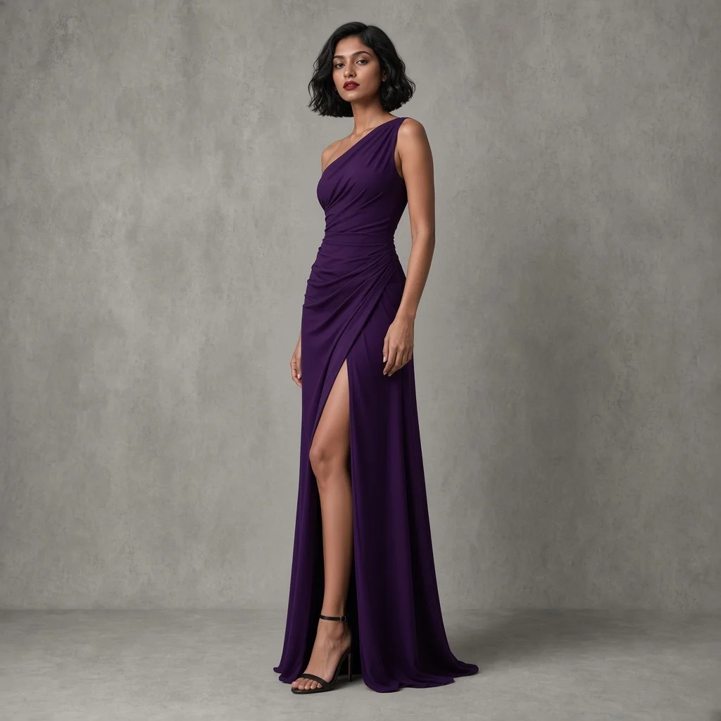 Black Asymmetric Indo-Western Gown
