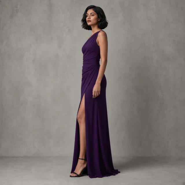 Black Asymmetric Indo-Western Gown thumbnail