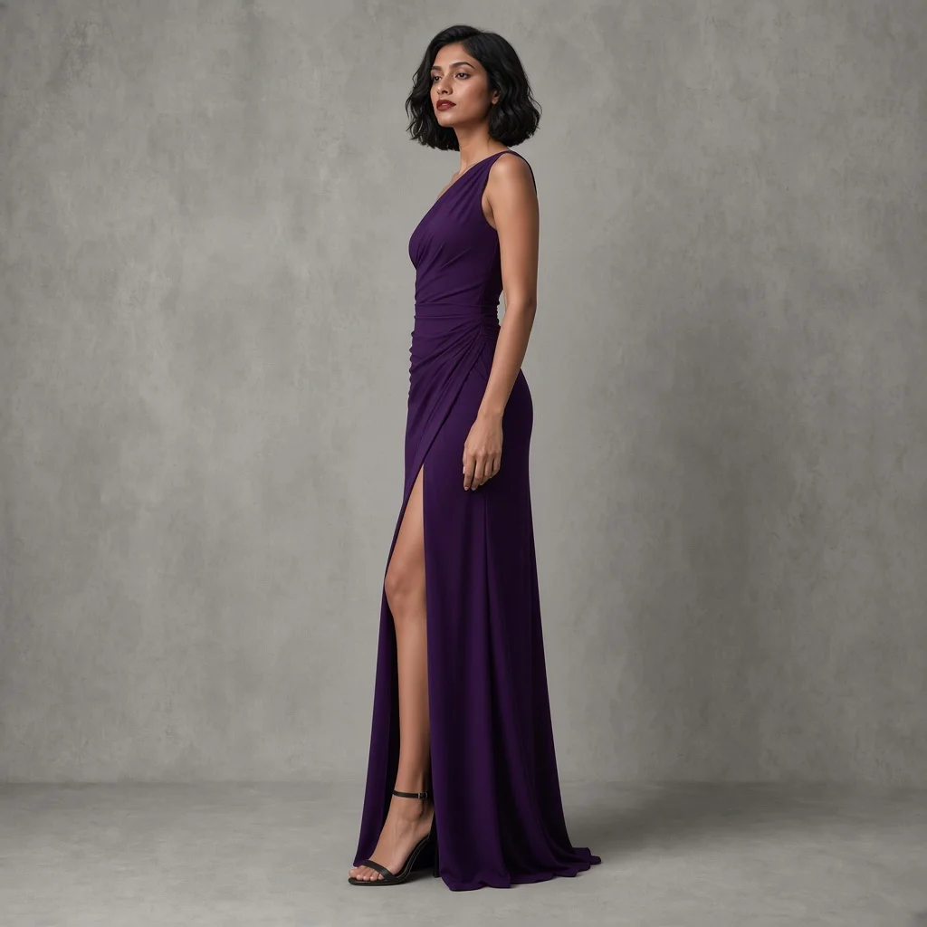 Black Asymmetric Indo-Western Gown