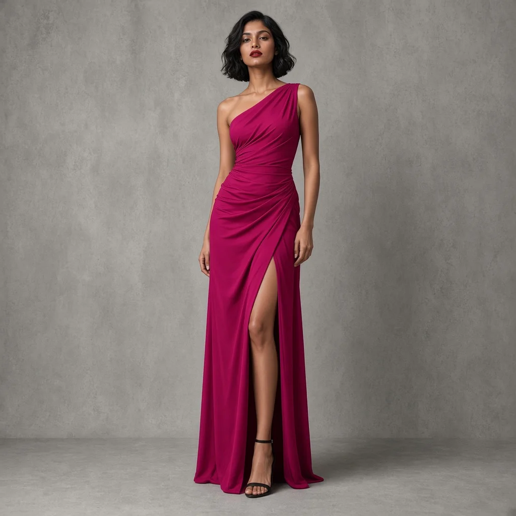 Black Asymmetric Indo-Western Gown