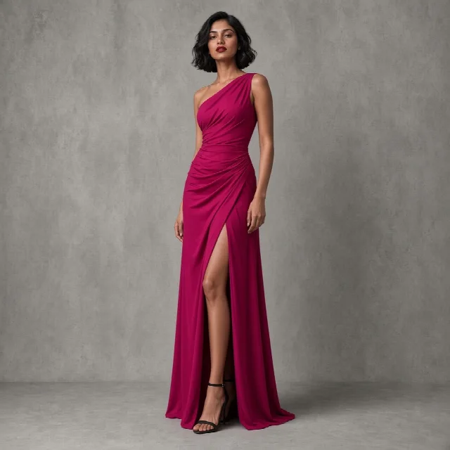 Black Asymmetric Indo-Western Gown thumbnail