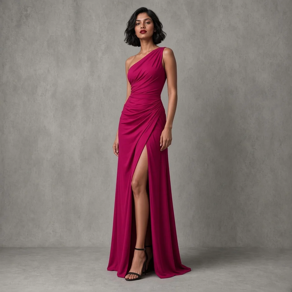 Black Asymmetric Indo-Western Gown