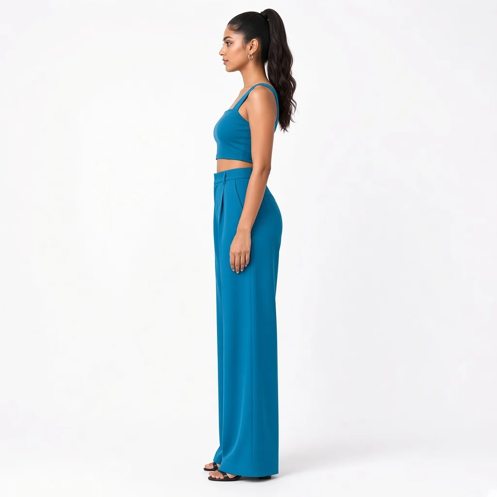Black Crop and Palazzo Co-ord Set