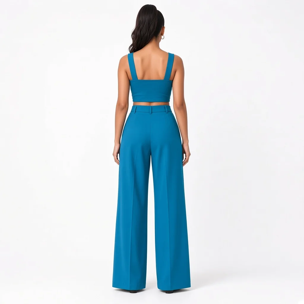 Black Crop and Palazzo Co-ord Set
