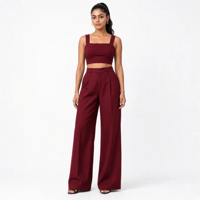 Black Crop and Palazzo Co-ord Set thumbnail