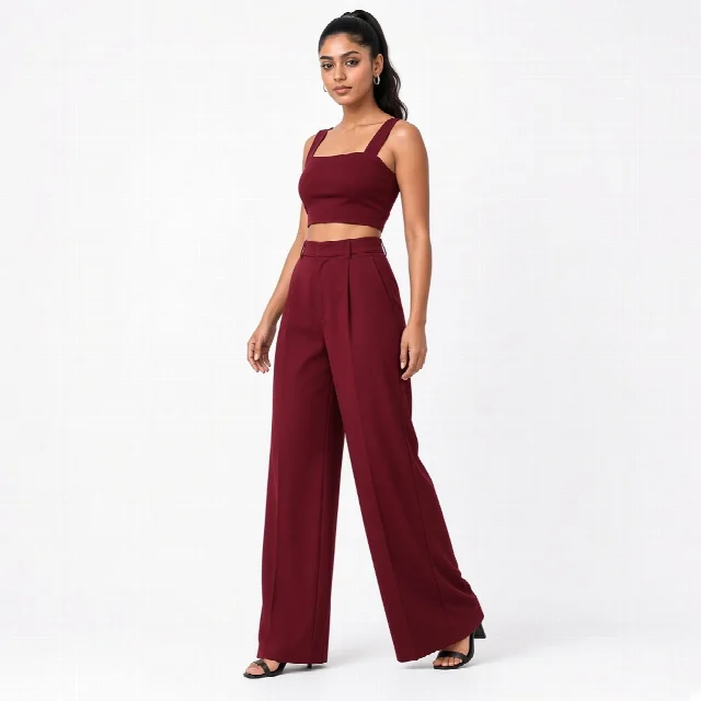 Black Crop and Palazzo Co-ord Set thumbnail