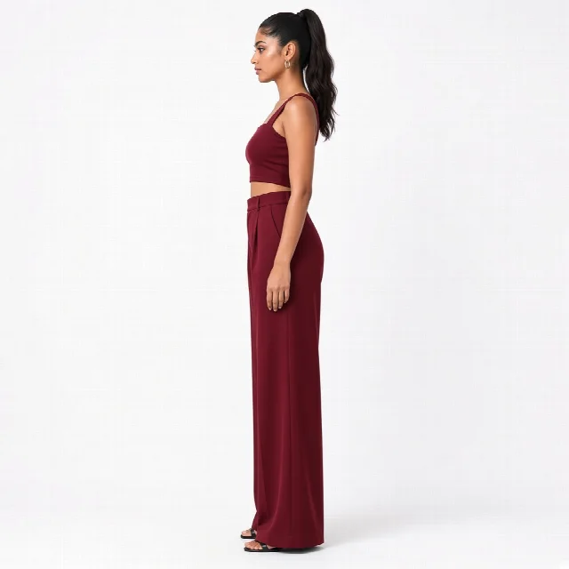 Black Crop and Palazzo Co-ord Set thumbnail