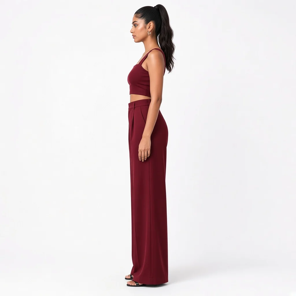 Black Crop and Palazzo Co-ord Set