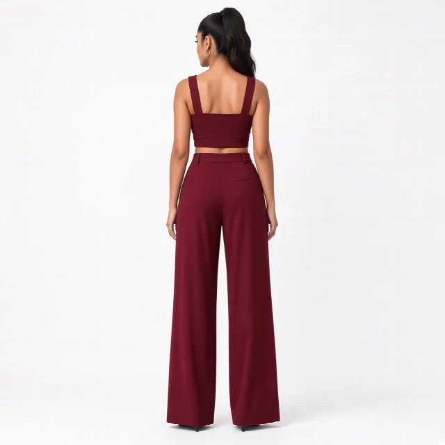 Black Crop and Palazzo Co-ord Set thumbnail
