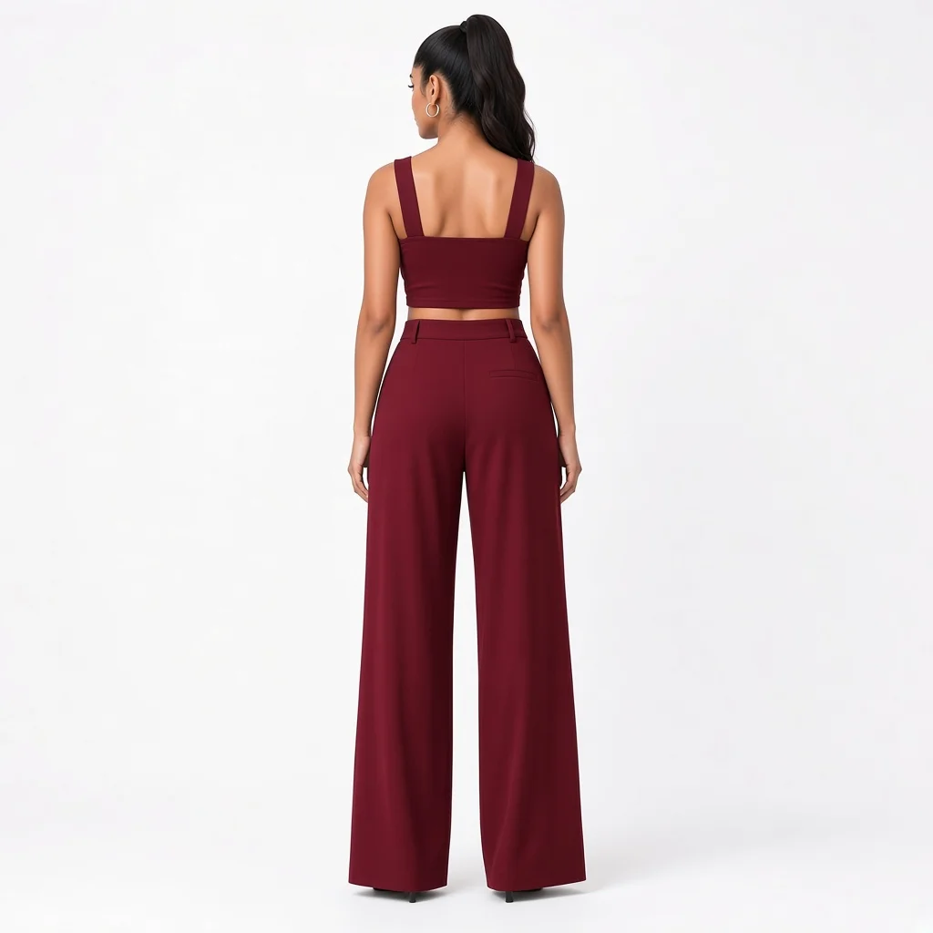 Black Crop and Palazzo Co-ord Set
