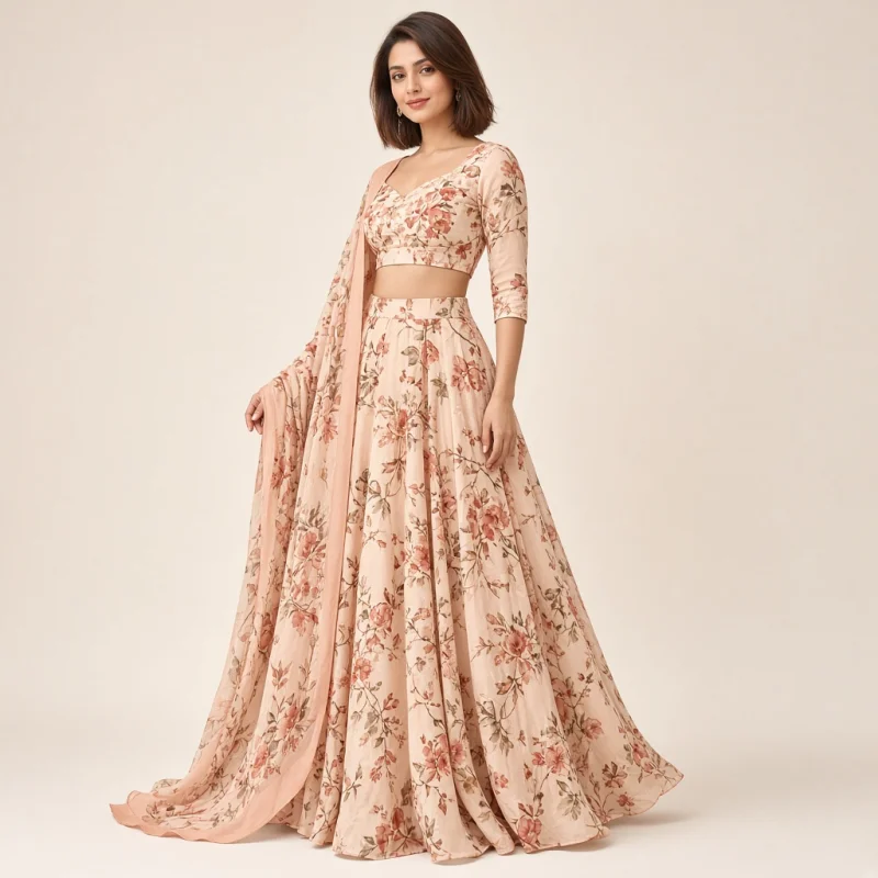 Blossom Flare Floral Lehenga Set