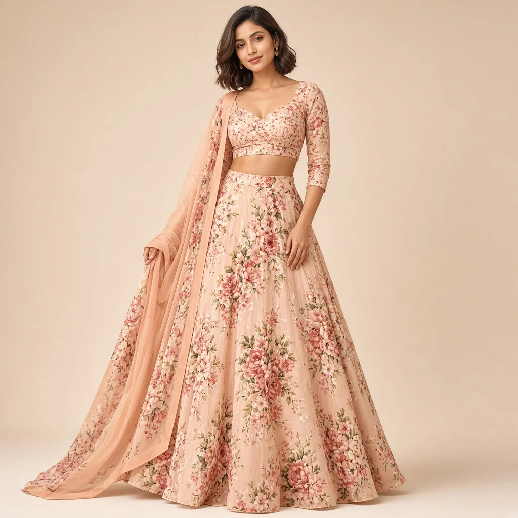 Blossom Flare Floral Lehenga Set