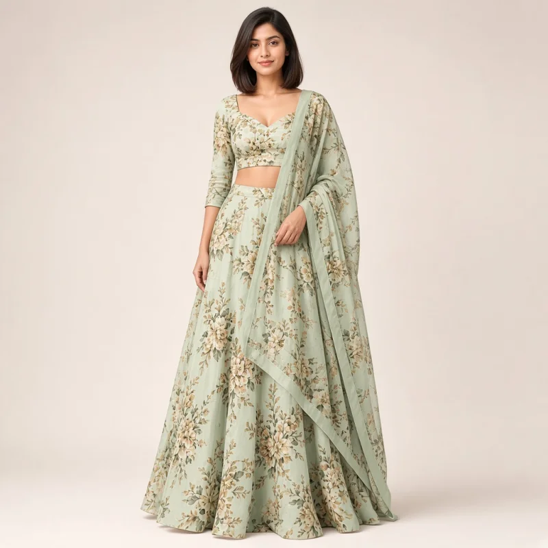 Blossom Flare Floral Lehenga Set thumbnail