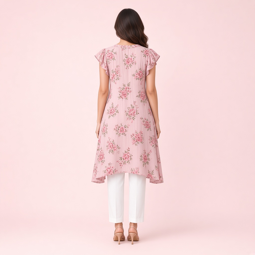 Blush Floral A-Line Kurti