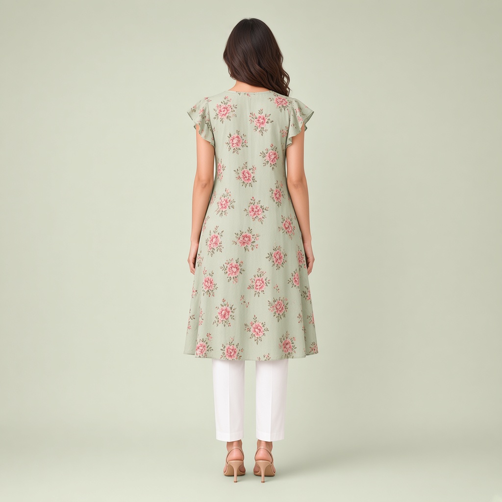 Blush Floral A-Line Kurti