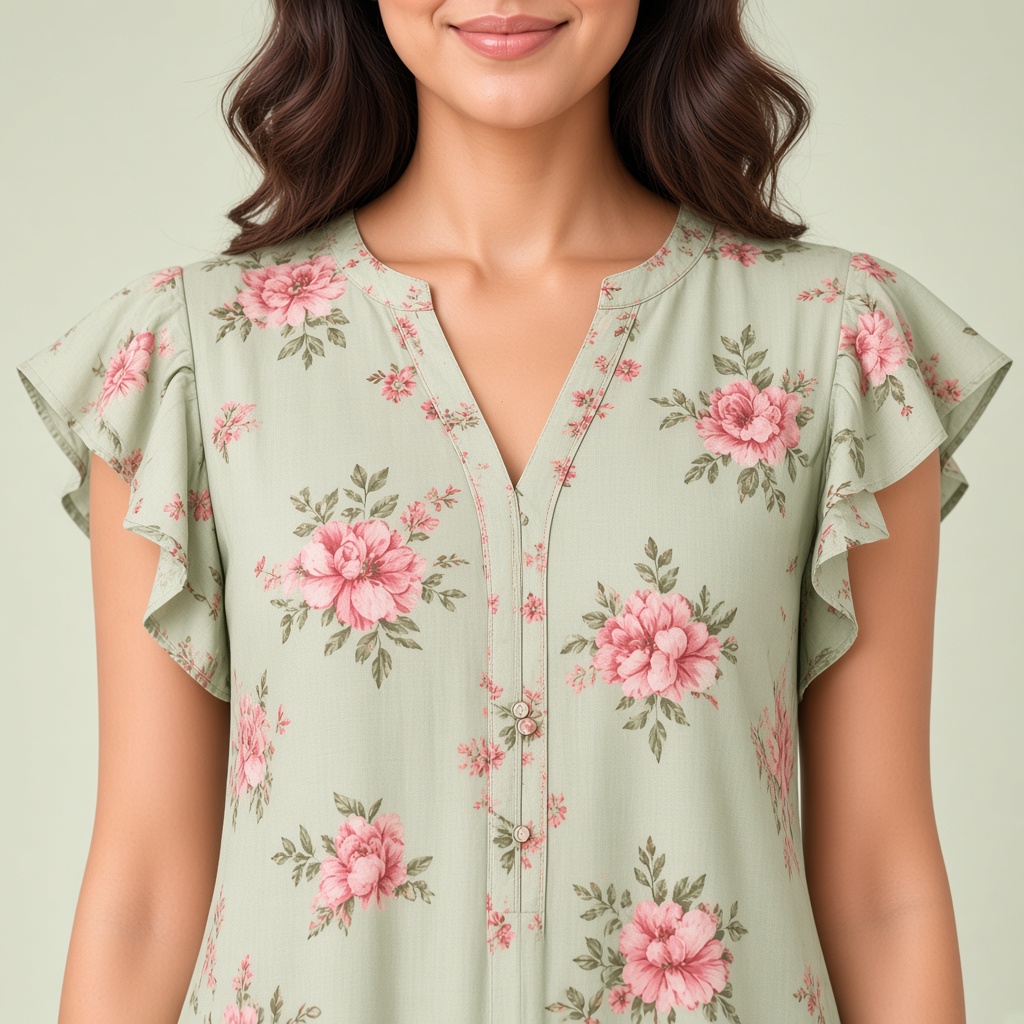 Blush Floral A-Line Kurti