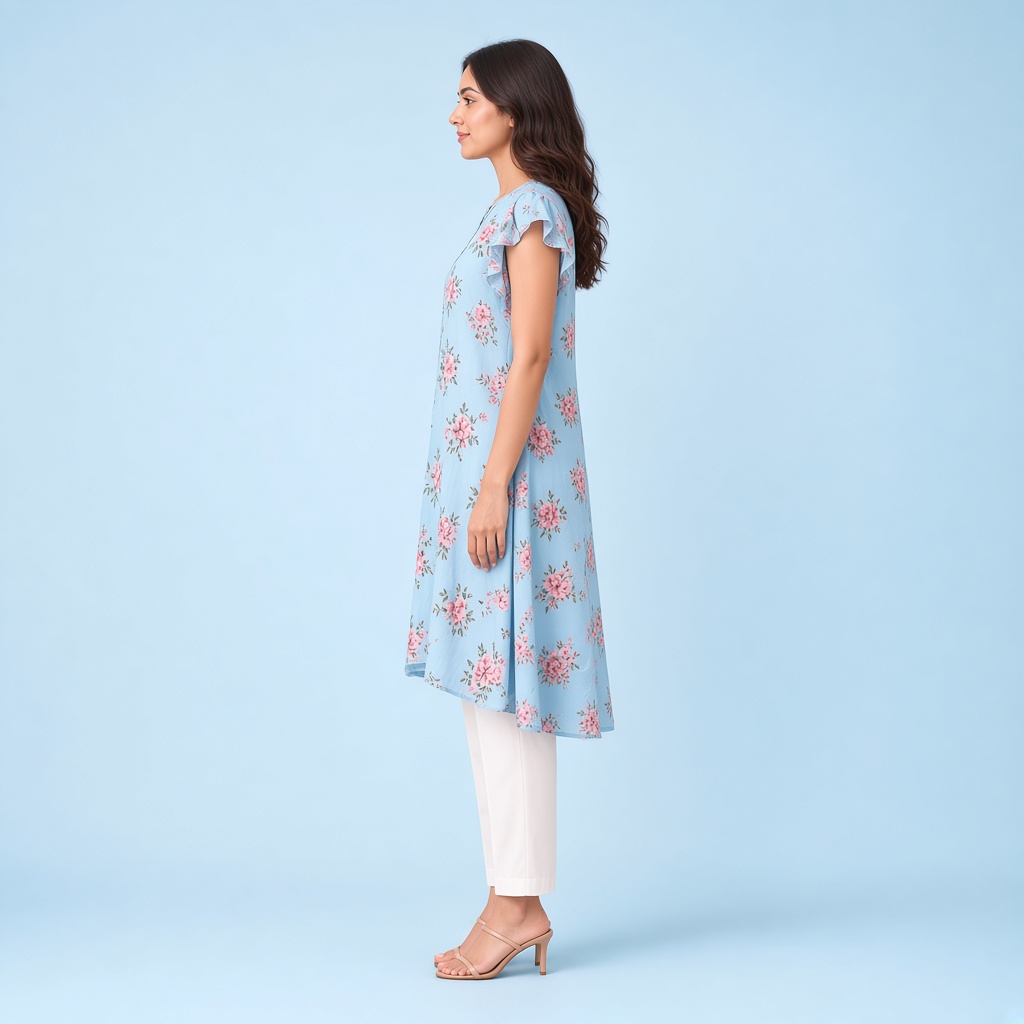 Blush Floral A-Line Kurti