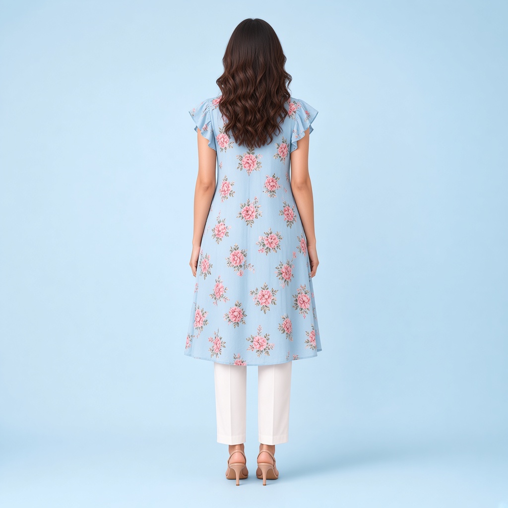 Blush Floral A-Line Kurti