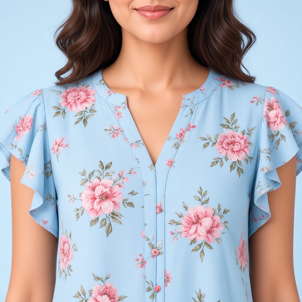 Blush Floral A-Line Kurti