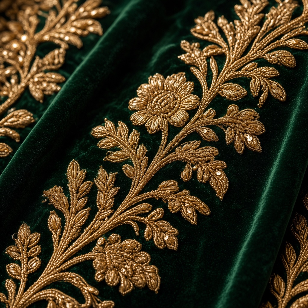 Bridal Velvet Zardosi Saree