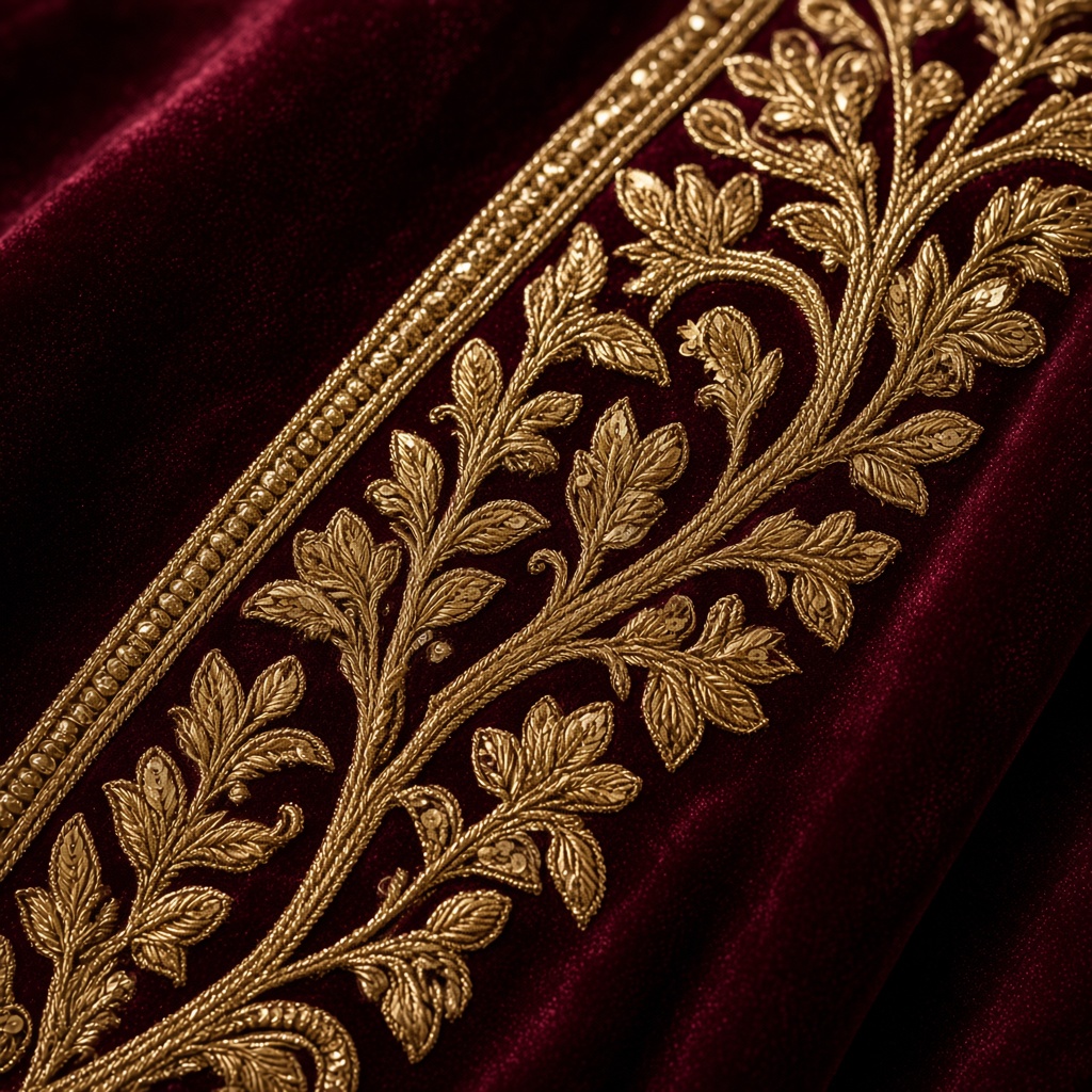 Bridal Velvet Zardosi Saree