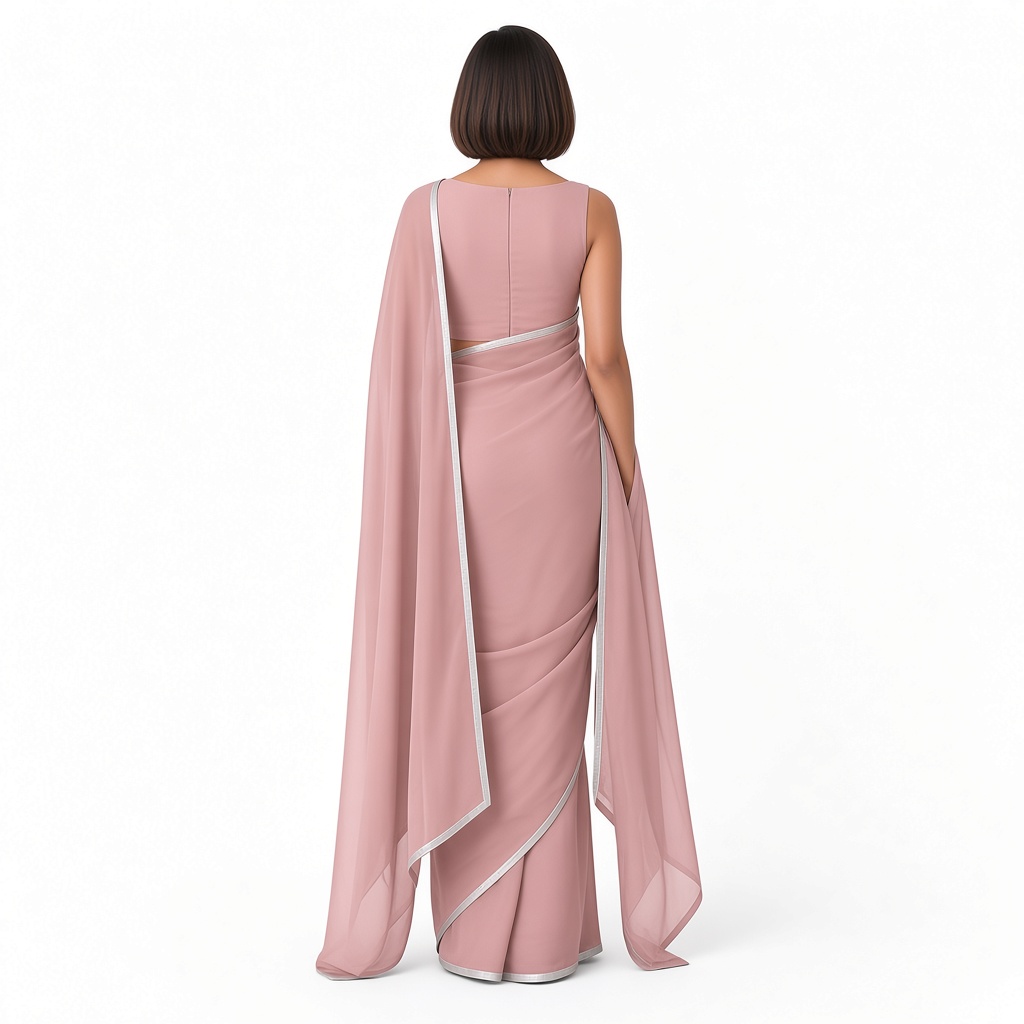 Cloud Minimal Chiffon Saree
