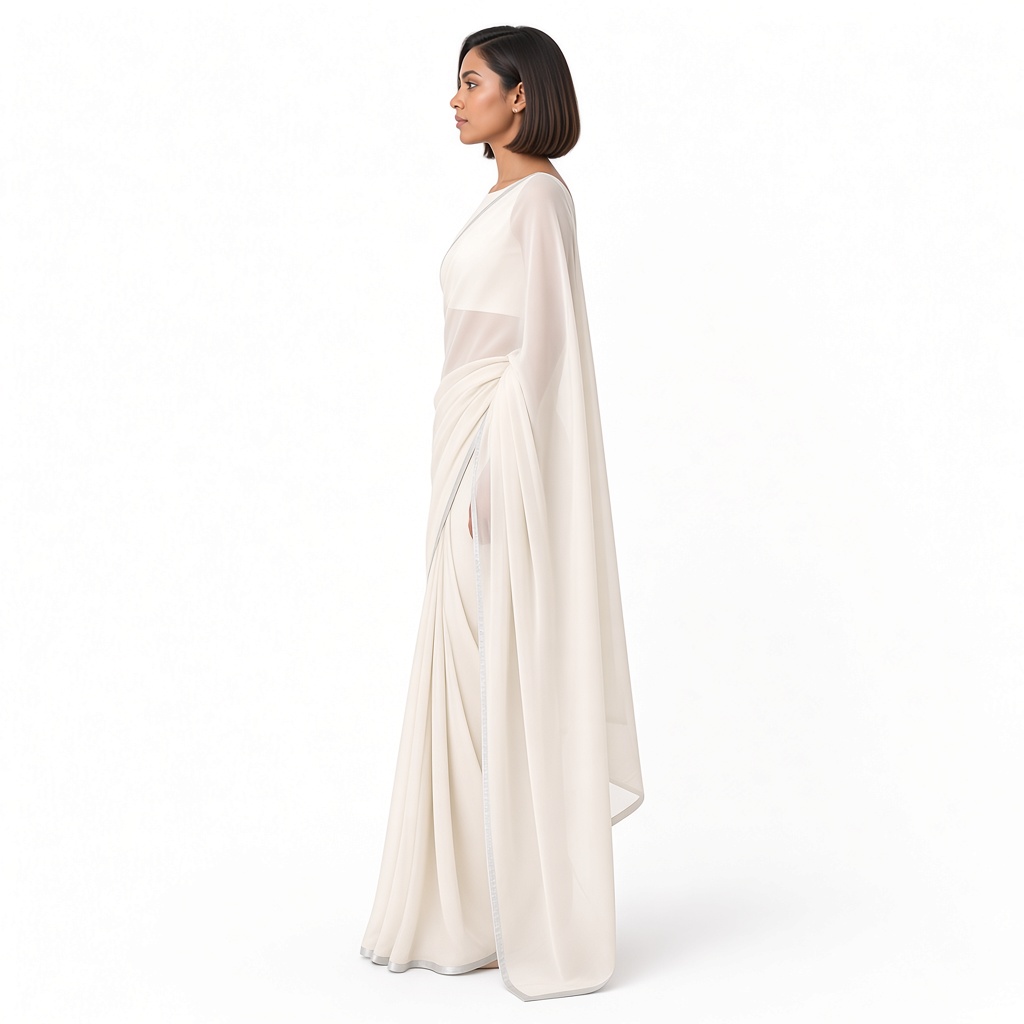 Cloud Minimal Chiffon Saree